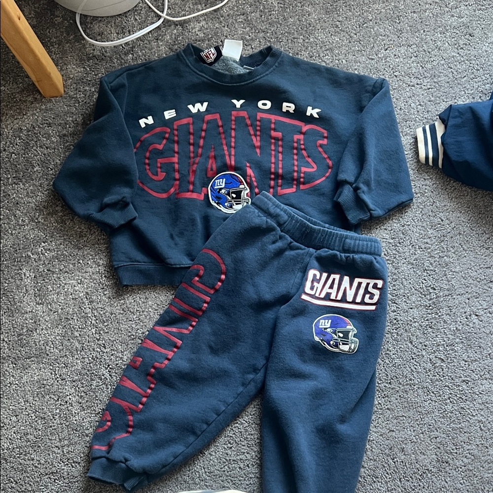 Zara Kids Navy Giants Sweatpants & Sweatshirt